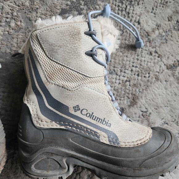 Columbia Kids Size 1 Bugaboot Plus IV Omni Heat Snow Boots Fawn Sky 1790081920 - Picture 3 of 8